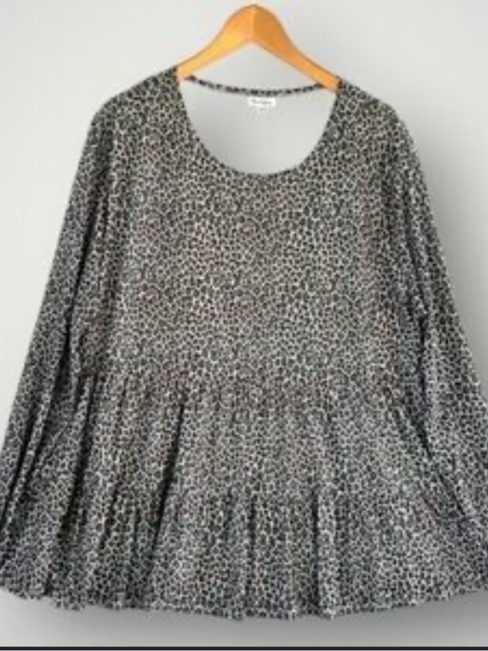 Love Fire Black and White Pleated Blouse